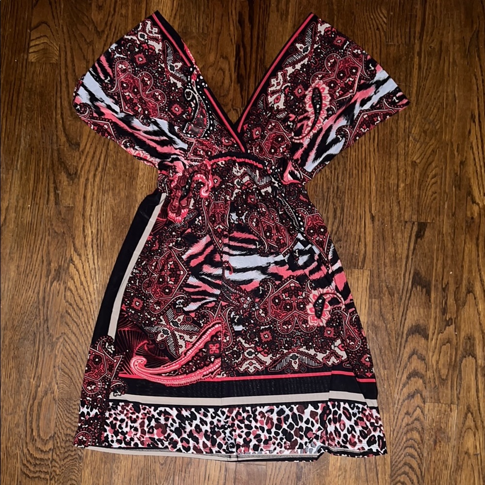 Vibrant Multicolor V-Neck Dress
